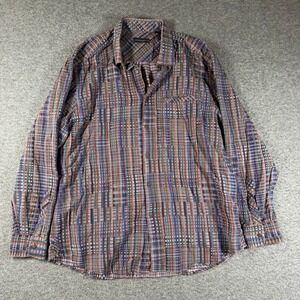 Jhane Barnes Mens XXL Multi Color Textured Cotton Long Sleeve Button Shirt
